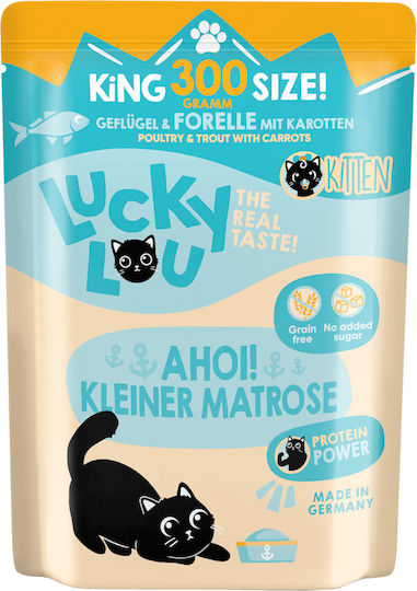 Lucky Lou Lifestage Υγρή Τροφή για Ανήλικες Γάτες σε Φακελάκι με Πουλερικά και Πέστροφα 300gr