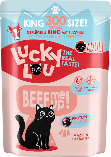 Lucky Lou Lifestage Υγρή Τροφή για Ενήλικες Γάτες σε Φακελάκι με Πουλερικά και Βοδινό 300gr