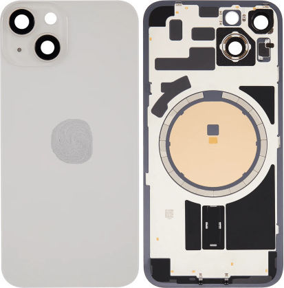 Rückglas Stahlplatte Magnete Magsafe & Kameralinse iPhone 14 Plus Weiß
