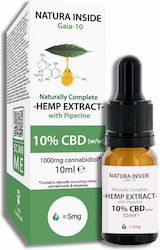 Έλαιο Κρητικής Κάνναβης Σταγόνες 10% Cbd & 2% Cbg Πιπερίνη 10ml