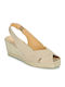 Damenplattformen Beige