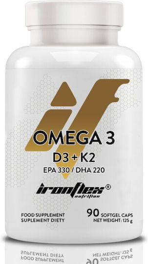 Ironflex Nutrition Омега 3+ D3 + K2 Рибено масло 90 капсули