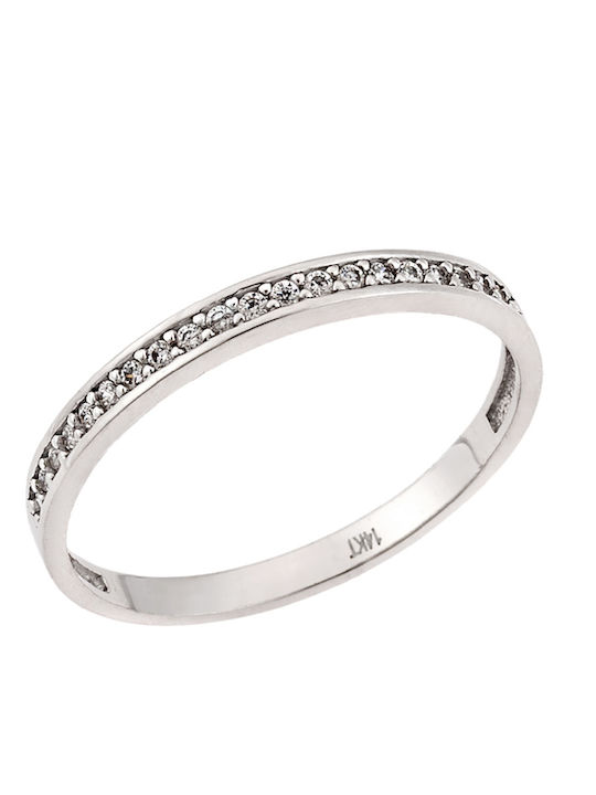 Ring with Zircon made of White gold 14K
