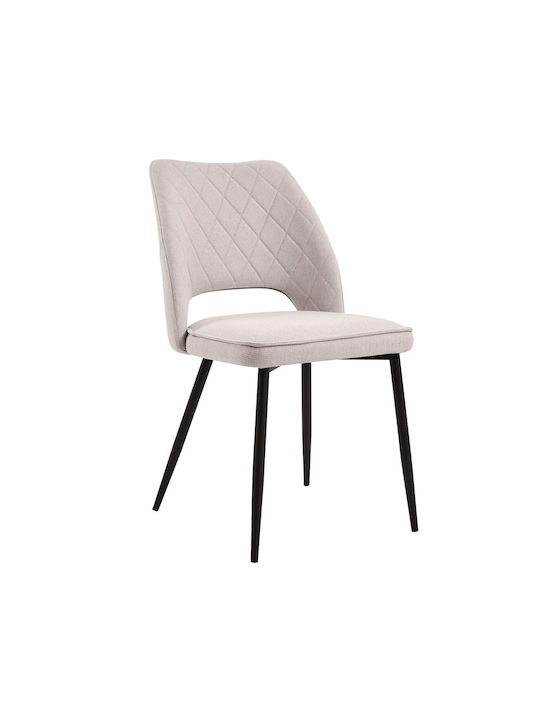 Kristy Dining Room Fabric Chair Light Beige 45x57x83cm