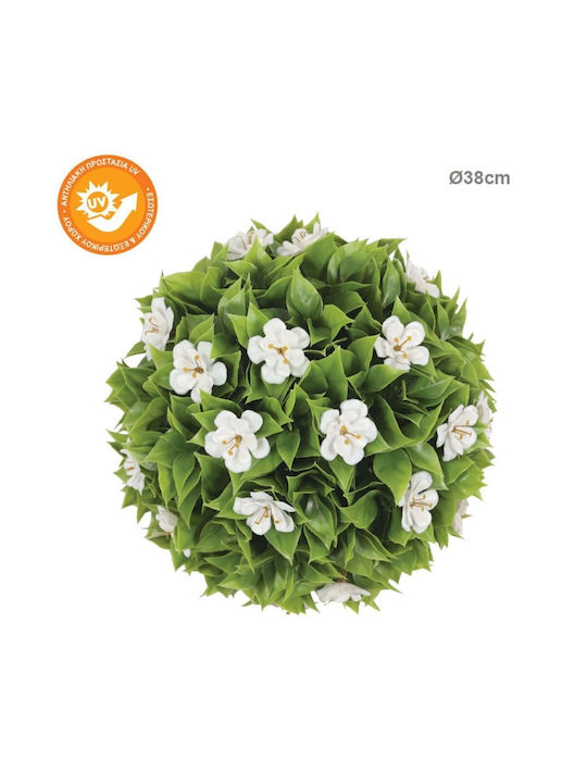 Bila Decorativă Iarbă Artificială Albă Cu Flori 38cm 01-70038-7(19238-8)