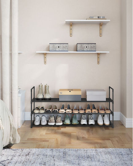 Plastic Shoe Organizer Black 116x30x55cm