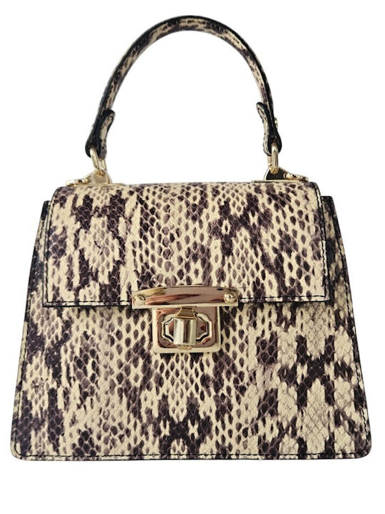 Leather Women's Bag Handbag Beige