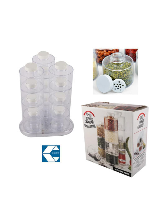 Galifas Plastic Tabletop Rotating Spice Rack 12pcs