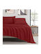 Ariete Set Satinport Cotton Duvet Cover 240x260cm Extra Large with 2 Pillowcases Burgundy