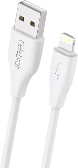 Celebrat Regular USB-A la Cablu Lightning 15W Alb 1m (CB-31A-L-WH)