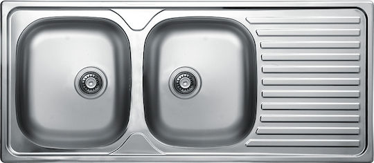 Kuchinox Orion Drop-In Küchenspüle Inox Gebürstet M116xP50cm Silber