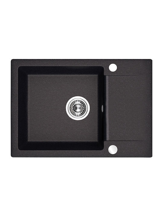 Kuchinox Drop-In Spüle aus Verbundgranulat B65xT44cm Schwarz