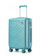 Miss Lulu Cabin Hard Suitcase Blue with 4 Wheels Height 55cm