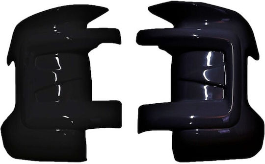 Capace Oglindă Stil Batman Idealstore Compatibile Citroen Jumper 2007+ Peugeot Boxer 2007+ Fiat Ducato 2007 Negru Lucios Rezistent la UV Aspect Elegant Instalare Ușoară