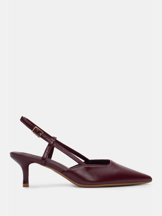 Luigi Pointed Toe Burgundy Heels