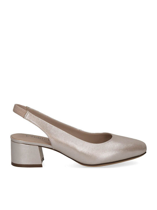 Caprice Leather Beige Low Heels