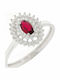 Mertzios.gr Damen Ring mit Zirkonia aus Weißgold 9K