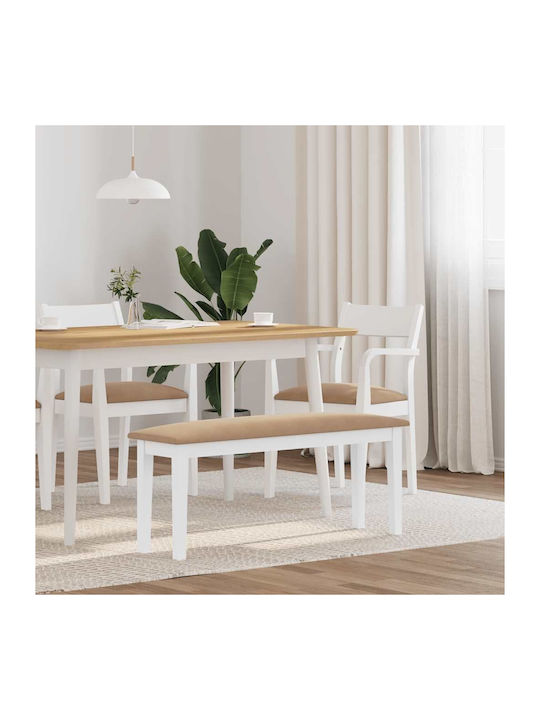 Dining Room Bench with Wooden Surface White 110...