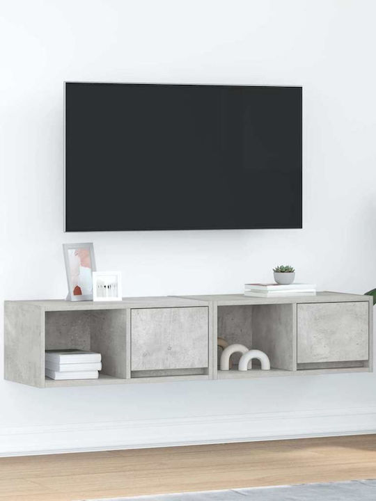 TV-Ständer Grau M120xT31xH25.5cm