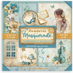 Hârtie pentru Scrapbooking 22 bucăți, față simp...