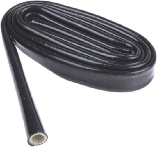 Nicht brennbarer Schlauch SCS4KV Glasfaser Silikonbeschichtet 4000V Ø6mm Schwarz 5 Meter