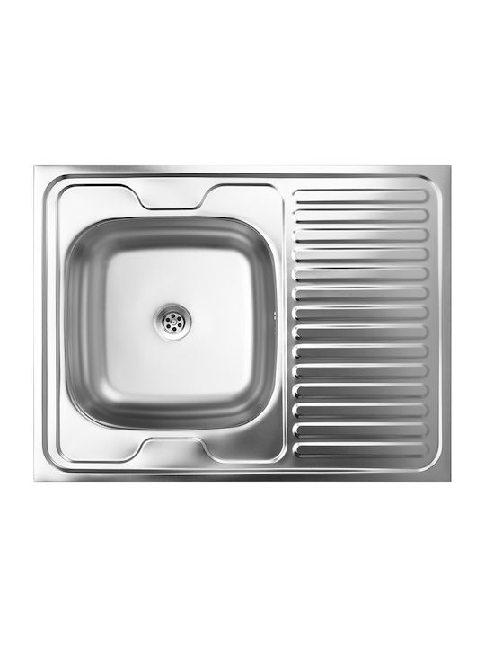 Kuchinox Drop-In Chiuvetă Inox Periat L80xW60cm Argintiu
