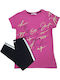 Kids' Set with Leggings Summer 2pcs Pink