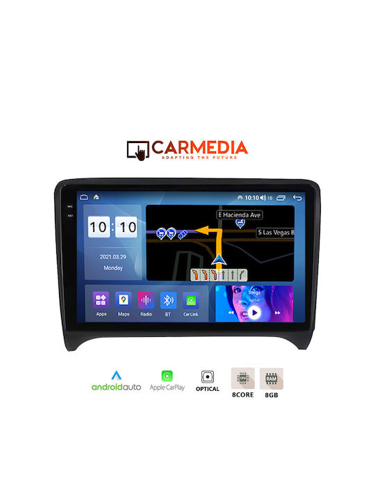 Carmedia Auto-Audiosystem für Audi E-Commerce-Website 2007-2015 (Bluetooth/USB/AUX/WiFi/GPS/Apple-Carplay/Android-Auto) mit Touchscreen 9.5"