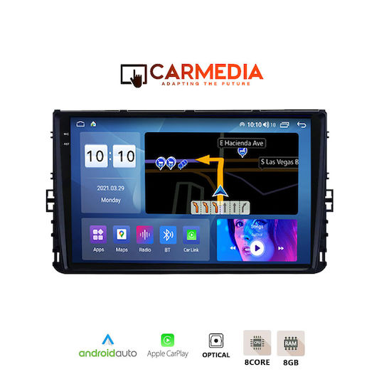 Carmedia Car Audio System for Volkswagen Polo / T-Cross / T-Roc 2017 (Bluetooth/USB/AUX/WiFi/GPS/Apple-Carplay/Android-Auto) with Touch Screen 9.5"