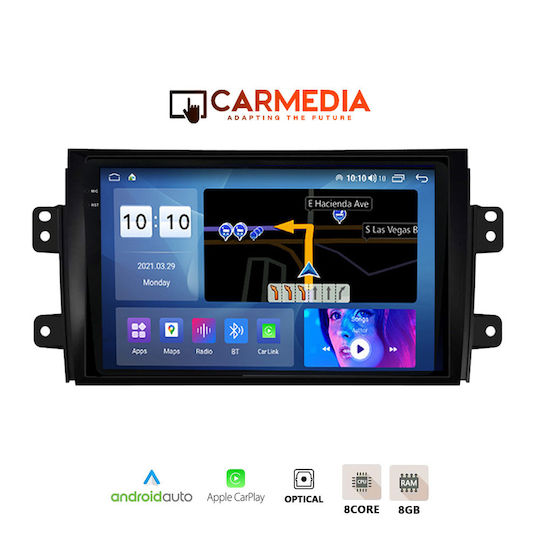 Carmedia Car Audio System for Fiat Sedici Suzuki SX4 2005-2013 (Bluetooth/USB/AUX/WiFi/GPS/Apple-Carplay/Android-Auto) with Touch Screen 9.5"