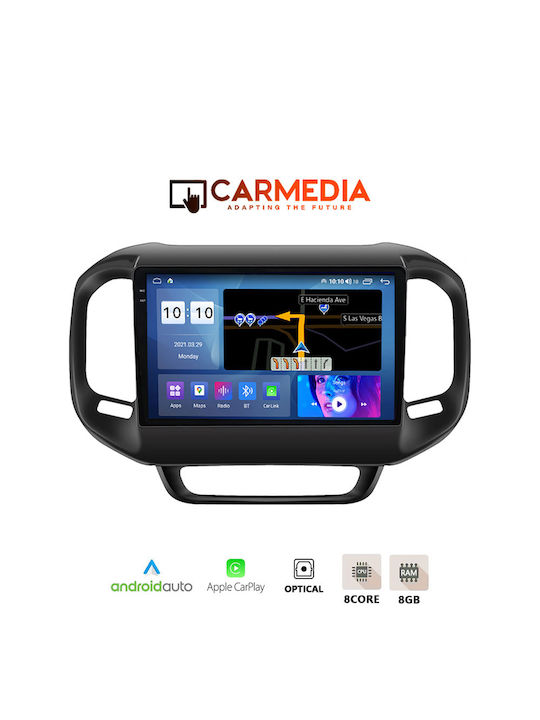 Carmedia Auto-Audiosystem für Fiat Toro 2017-2021 (Bluetooth/USB/AUX/WiFi/GPS/Apple-Carplay/Android-Auto) mit Touchscreen 9.5"