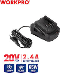 WorkPro Φορτιστής Μπαταριών Εργαλείου 20V Λιθίου WP396000