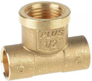 Tee Femelă din Alamă Lipită F15x1/2"x15 Plus Cherbros