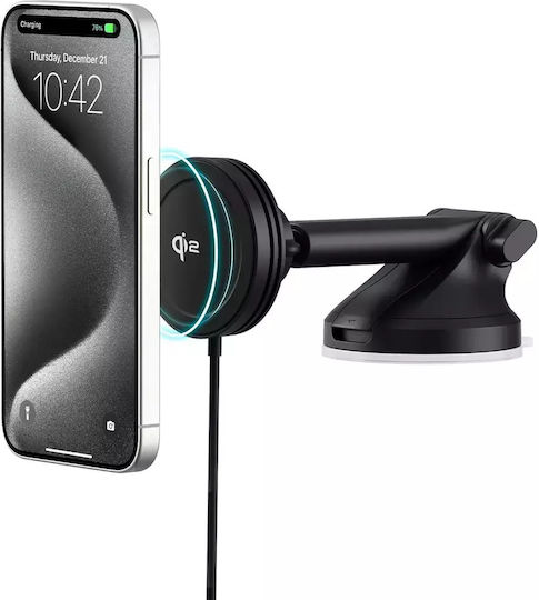 iOttie Βάση Κινητών Αυτοκινήτου iOttie Velox Mini Qi2 για Ταμπλό / Παρμπρίζ με Βεντούζα / Ασύρματη Μαγνητική Φόρτιση MagSafe 15W & Φορτιστής Αυτοκινήτου 20W
