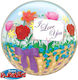 22'' Μπαλόνι Bubble 'i Love You' Λουλούδια