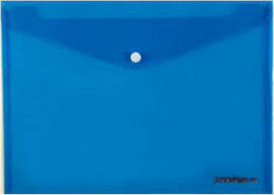 Transparent Blue A4 Button Folder