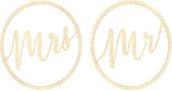 Ξύλινα Κρεμαστά Διακοσμητικά Mr & Mrs 2 Τεμ Ξύλινα Κρεμαστά Διακοσμητικά Mr & Mrs 2 Τεμ