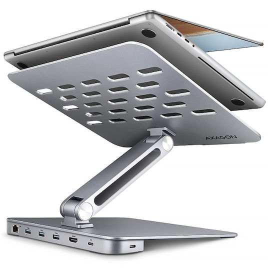 Axagon USB-C Dockingstation mit HDMI 4K PowerDelivery Ethernet Silber