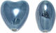 Ceramic Heart Bead Blue 13x11mm 15pcs