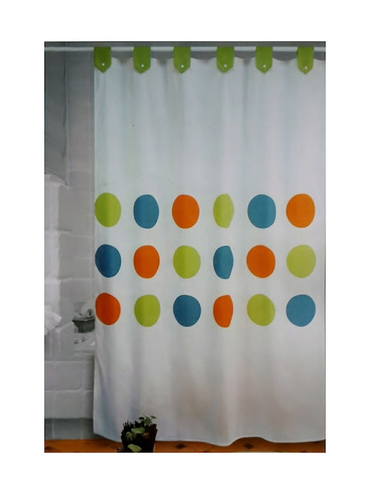 Texi Bath Κουρτίνα Μπάνιου Υφασμάτινη με Τρουκς 180x200cm Πράσινη