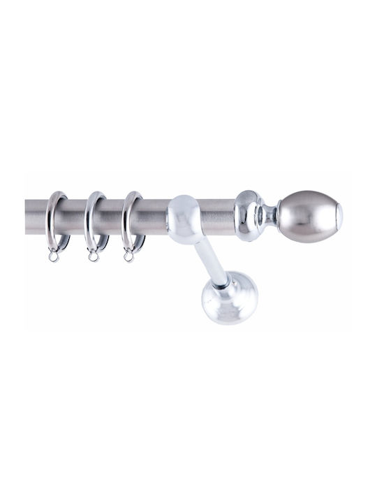 Frans Metallic Curtain Pole Valenza Single 160cm Nickel Satin