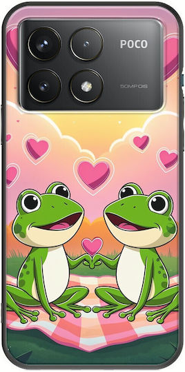 Valentine's Day Frogs In Love At Sunset Case for Xiaomi Poco F6 Pro 5G Black TPU Black Silicone