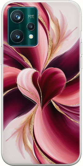 Прозрачен силиконов калъф от гъвкав TPU за Realme 9 Pro с абстрактен акварелен дизайн на любов за Свети Валентин