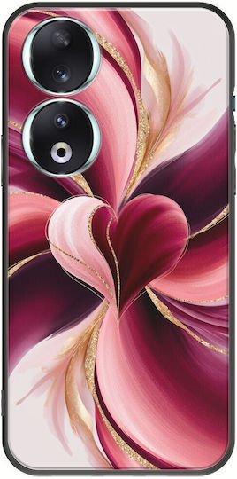 Valentine's Day Abstract Watercolor Love Honor 90 5G Black TPU Black Silicone Case