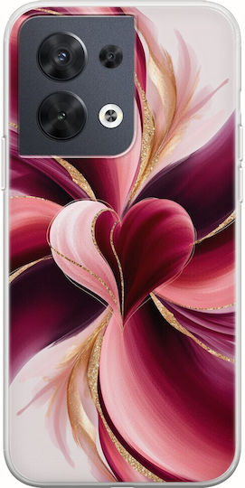 Valentine's Day Abstract Watercolor Love Oppo Reno 8 5g Flexible TPU Transparent Silicone Case