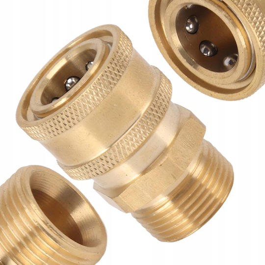 Brass Adapter Pressure Washer M22x1.5mm To 1/4" Quick Connect