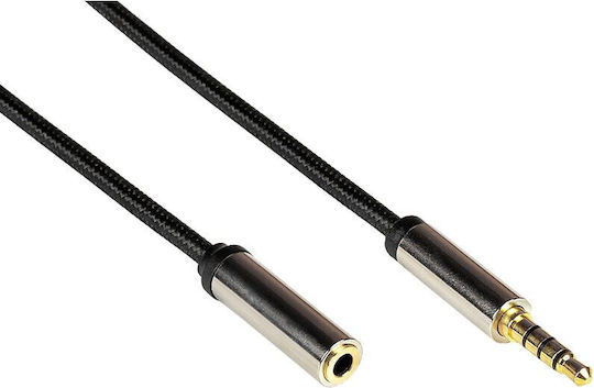 Python Καλώδιο Ήχου 3.5mm male - 3.5mm female Μαύρο 1m GC-M0237