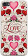 Case Valentine's Day Vintage Love Blooms iPhone SE 2020 Flexible TPU Transparent Silicone
