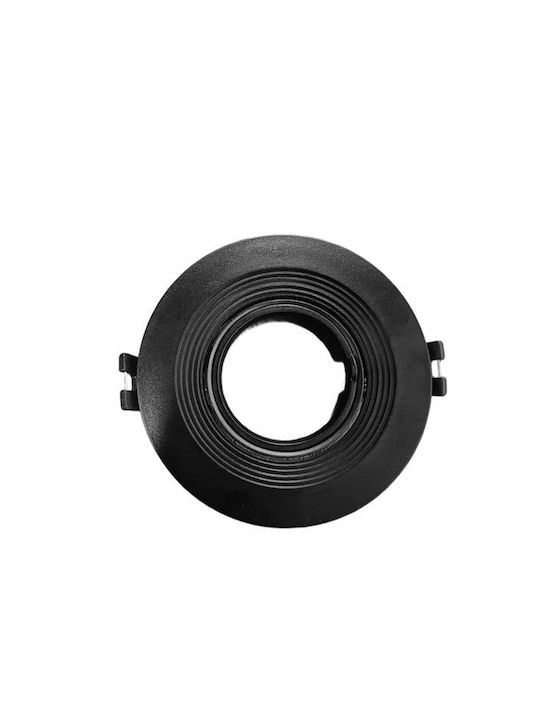 Eurolamp Round Plastic Frame for Spot GU10 Black 10x10cm. 1pcs
