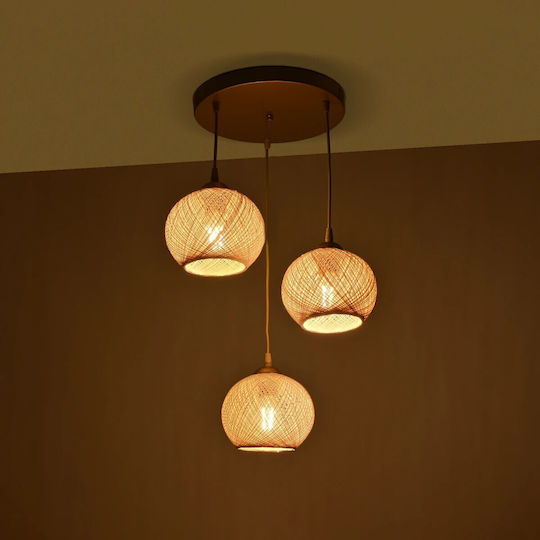 GloboStar Illumio Pendant Light Gold Ball with Socket E27 30x30x70cm